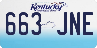 KY license plate 663JNE