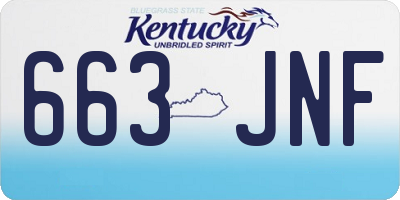 KY license plate 663JNF