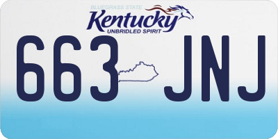 KY license plate 663JNJ