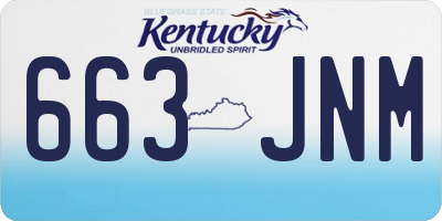KY license plate 663JNM