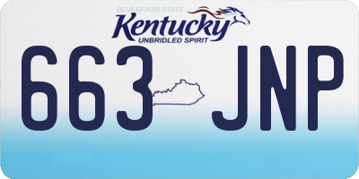 KY license plate 663JNP