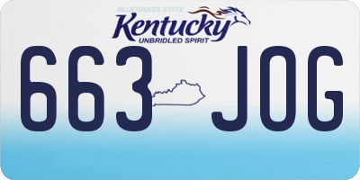 KY license plate 663JOG