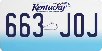 KY license plate 663JOJ