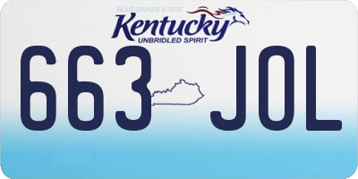 KY license plate 663JOL
