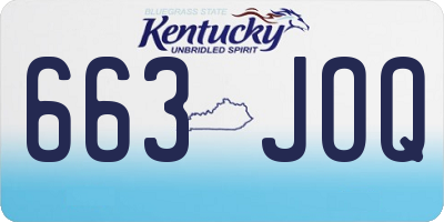 KY license plate 663JOQ