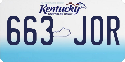 KY license plate 663JOR