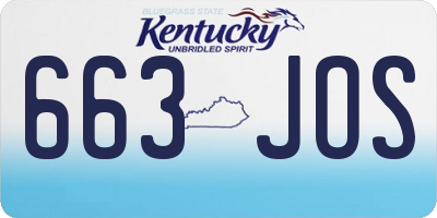 KY license plate 663JOS