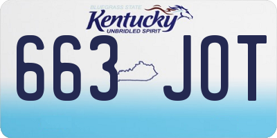 KY license plate 663JOT