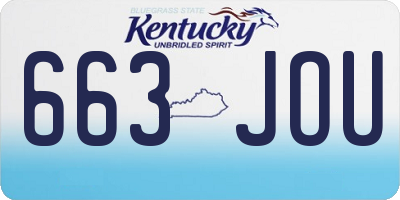 KY license plate 663JOU