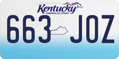 KY license plate 663JOZ
