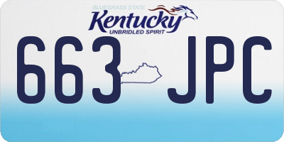 KY license plate 663JPC