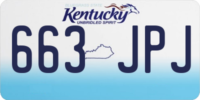 KY license plate 663JPJ