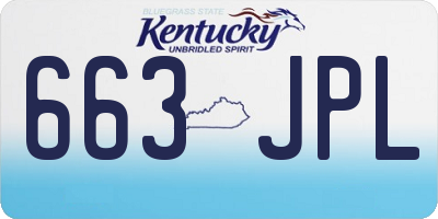KY license plate 663JPL