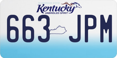 KY license plate 663JPM