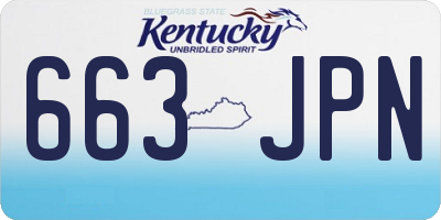 KY license plate 663JPN