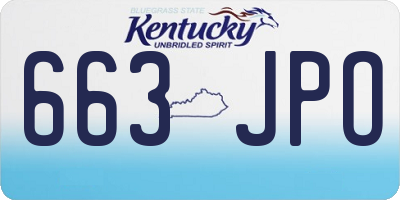 KY license plate 663JPO