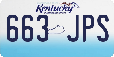 KY license plate 663JPS