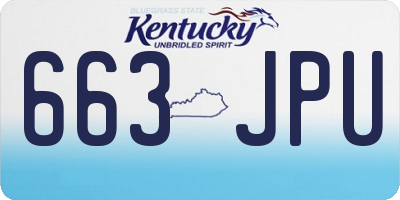 KY license plate 663JPU