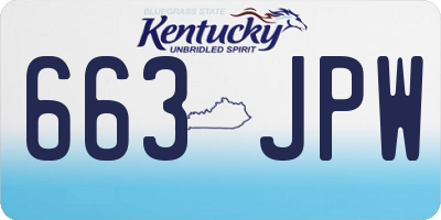 KY license plate 663JPW