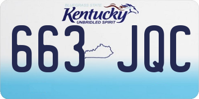KY license plate 663JQC