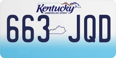 KY license plate 663JQD