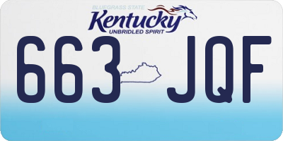 KY license plate 663JQF