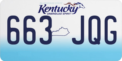 KY license plate 663JQG