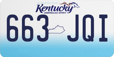 KY license plate 663JQI