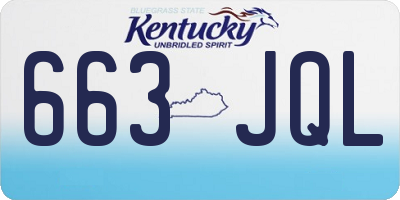 KY license plate 663JQL