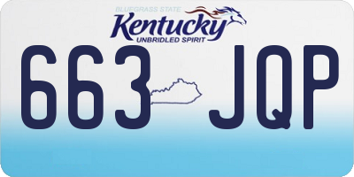 KY license plate 663JQP