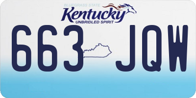 KY license plate 663JQW