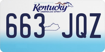 KY license plate 663JQZ
