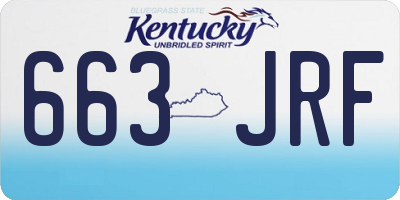 KY license plate 663JRF