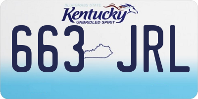 KY license plate 663JRL