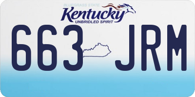 KY license plate 663JRM