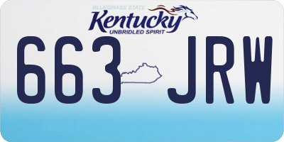 KY license plate 663JRW