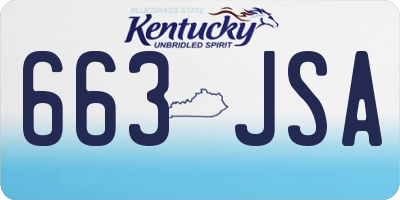 KY license plate 663JSA