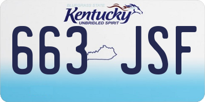 KY license plate 663JSF