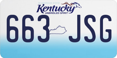 KY license plate 663JSG