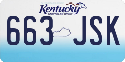 KY license plate 663JSK
