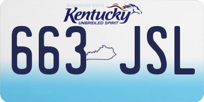 KY license plate 663JSL