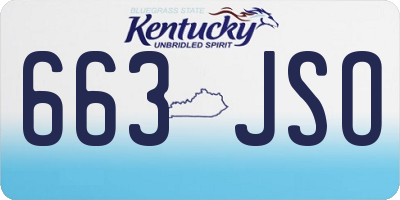 KY license plate 663JSO