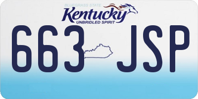KY license plate 663JSP