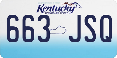 KY license plate 663JSQ