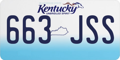 KY license plate 663JSS