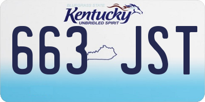 KY license plate 663JST