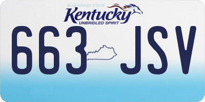 KY license plate 663JSV