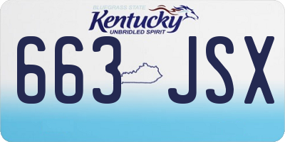 KY license plate 663JSX