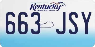 KY license plate 663JSY