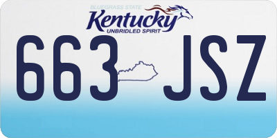 KY license plate 663JSZ